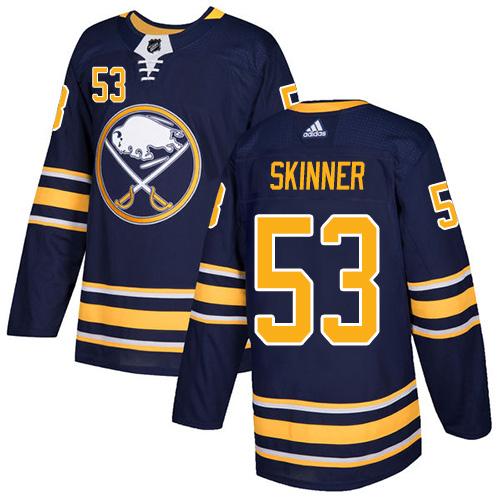 Men Adidas Buffalo Sabres #53 Jeff Skinner Navy Blue Home Authentic Stitched NHL Jersey